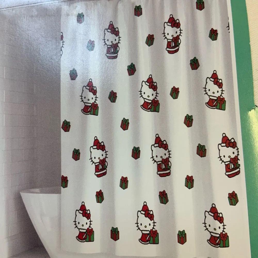 Hello Kitty christmas shower curtain